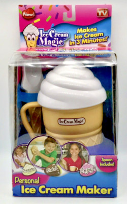 Ice Cream Maker 3 Minute Ice Cream Shake Spoon Vanilla NIB Magic Personal 
