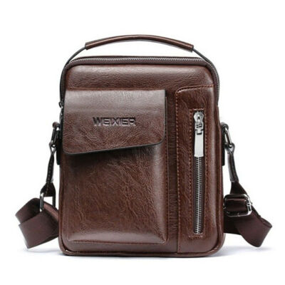Herren-Handtasche Umhängetasche Männer Crossbody-Bag Urban City Bag Dunkelbraun