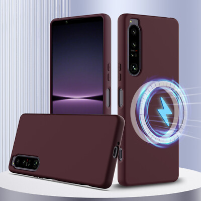 For Sony Xperia 1 III Luxury Skin Touch Feel Liquid Silicone Magnetic Cover Case