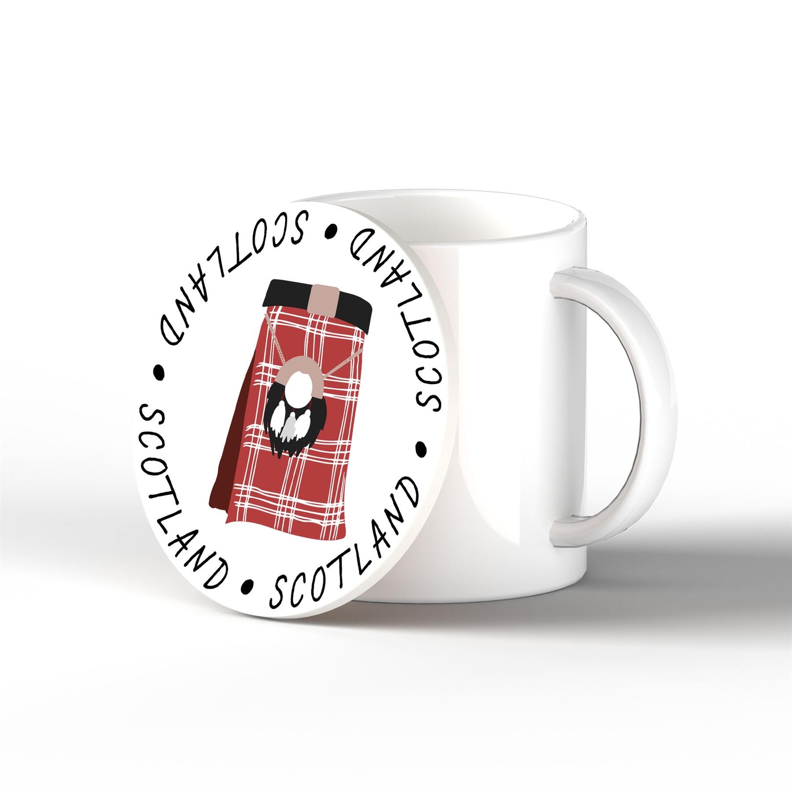 Tartan Kilt On A Scotland Theme Ceramic Coaster