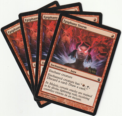   4 MAGIC The Gathering EPIPHANY STORM Red Enchantment PLAYSET BNG/EN NM/EX