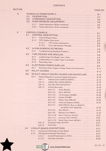Moog MHP 83-3000, Milling Machine Center Operations Maintenance and Parts Manual - Picture 8 of 12