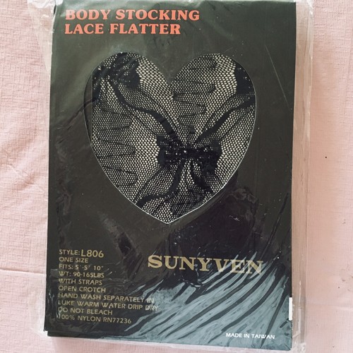 BLACK BODY STOCKING Lingerie Fishnet Lace Sexy Adult * One Size Fits All - Picture 7 of 7
