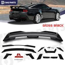 Gloss Black Spoiler Wing W/Gurney Flap DH Performance For 2024 2025 Ford Mustang