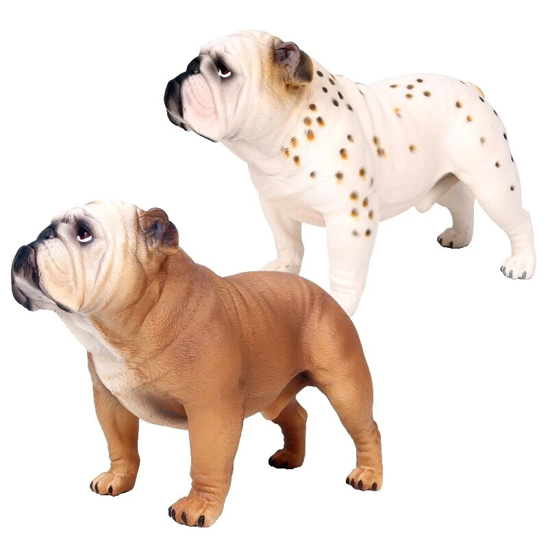 Figuras de acción de plástico Bulldog y accesorios