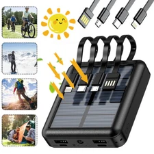 2025 Super 40000mAh Portable Solar Power Bank LED 4USB Battery Charger for Phone