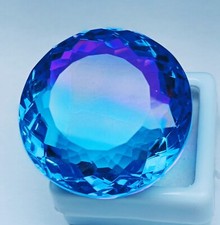 Natural Big Size Tourmaline Bi-Color Round Shape Certified 91.55 Ct Gemstone