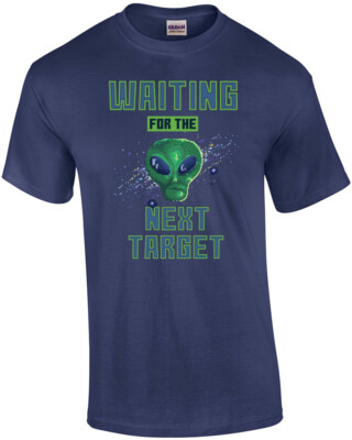 Waiting For The Next Target Alien Retro T-Shirt