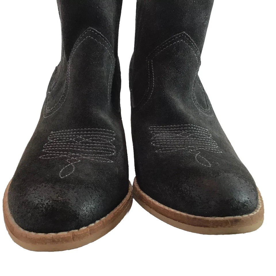 Mujer 7.5 DOLCE VITA Jones Western Azul Hielo Gamuza Botín Zapato con Tacón Tirador Foto 4 de 4