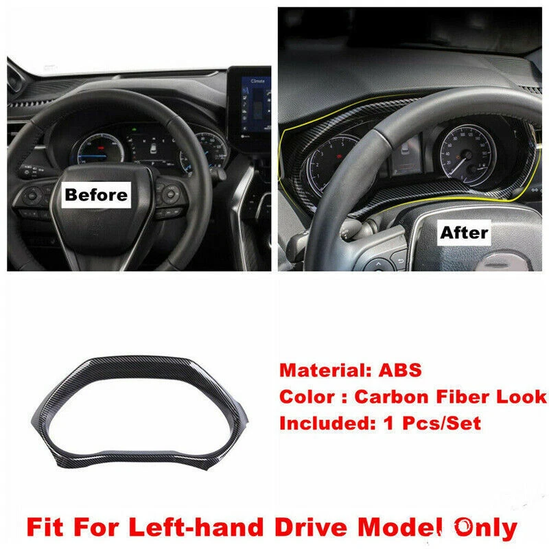 Cubierta de cuadro de instrumentos de fibra de carbono para Toyota Venza 2020-2024 Foto 4 de 4