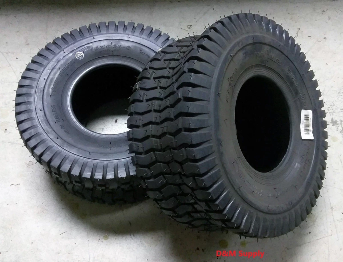 1 Pair Hi Run turf lawn mower to fit Go Kart tractor tire 15x6x6 15x6 6 15x6x 6