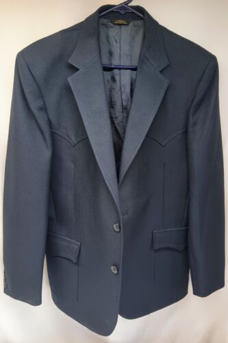 Giacca sportiva vintage anni 60 Levis Western blu scuro Rockabilly Yoke Back 42R - Foto 14 di 16