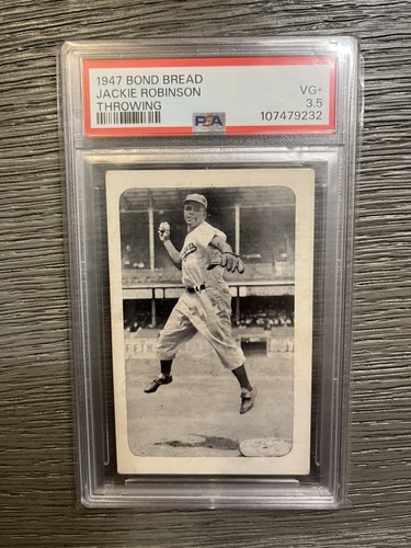 1947 Bond Bread Jackie Robinson Throwing  PSA 3.5+ 
