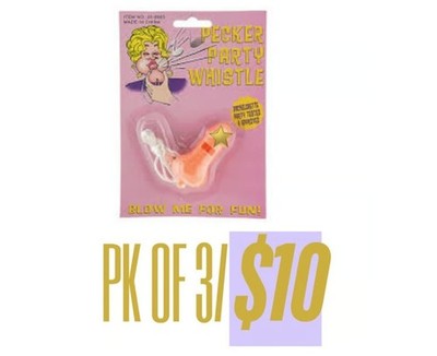 3 pk. BACHELORETTE PARTY WHISTLES