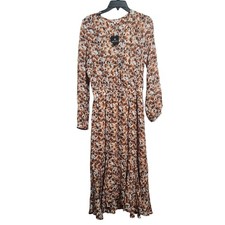 Esqualo Faux Wrap Floral Print Midi Dress Size 6 NWT