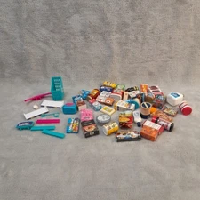 Lot of 35+ Zuru Mini Brands Food  & Shelf Pieces - 1 Xshot Mini Rifle