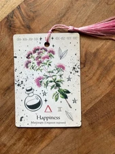 Green Witch Oracle Tarot Bookmark Botanical Garden Magick Card #15 Happiness