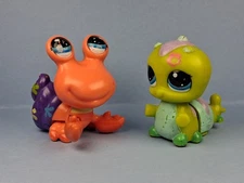 WALKABLE LOT 2 Hermit Crab Caterpillar Littlest Pet Shop LPS HASBRO Authentic