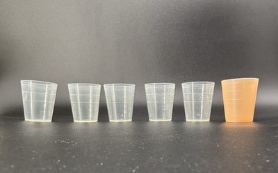 Tupperware 2  Containers #101 Series Lot Of 6 Clear Orange No Lids