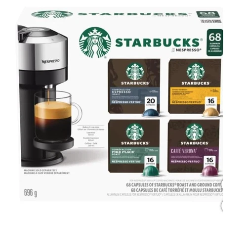 Starbucks Vertuo Coffee Pods 60ct Variety Pike Place, Verona, Blonde, Espresso.