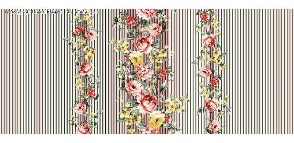 Tela floral, tela de vestir estampado de rayón Challis Saniyya Foto 3 de 4