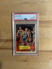 Bob Cousy 1957 Topps #17 Rookie Autograph PSA 5 Auto 10 Boston Celtics