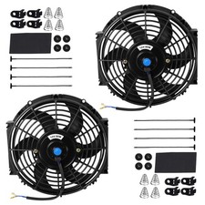 10 Inch Universal Electric Radiator Fan Push Pull 12V 80W Mounting Kit 2 PCS