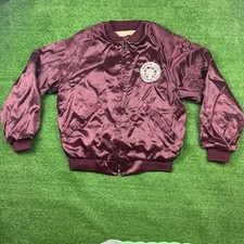 Oregon Elks Lebanon 70's Satin jacket Size Large Made in USA Maroon