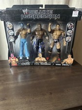 WWE Jakks Deluxe Aggression 3pk Lashley/Mysterio/Batista W/ Autographs