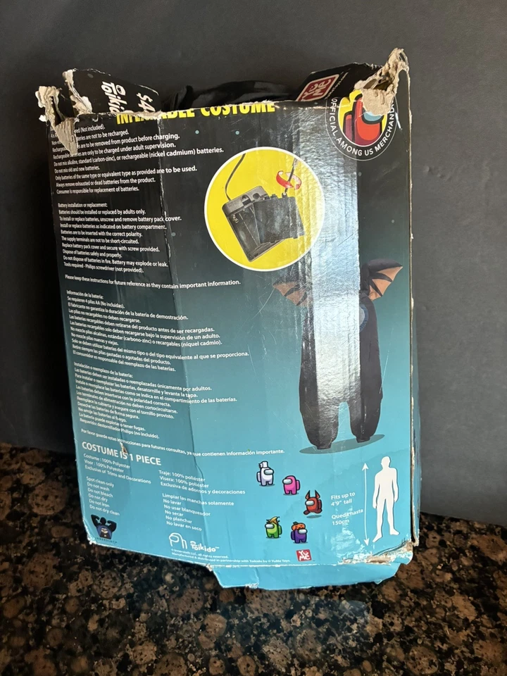 Disfraz inflable Among Us BAT para jóvenes unisex talla única más probado Foto 2 de 2