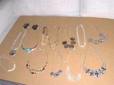 Silver  Mixed Jewelry Lot Necklace  Women’s 12pc