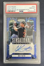 Colt Keith 2025 Prizm Auto Blue Shimmer /8 FOTL 🔥🔥🔥POP 1 - PSA 10