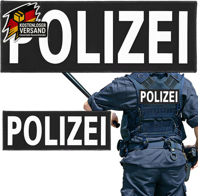 Reflektierende Polizei Patches 2er-Set für Rucksack Jacke Weste Sicherheitsausrü