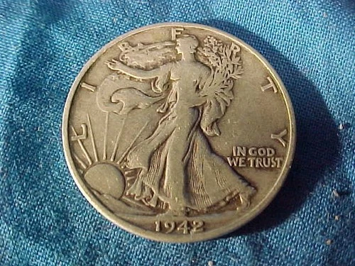 US Vintage SILVER COIN-1942 S WALKING LIBERTY HALF DOLLAR