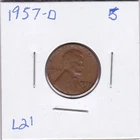 1957-D Lincoln Cent L21 Die Chip in the 5