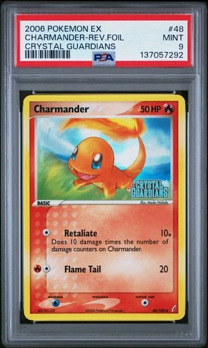 2006 POKEMON EX CRYSTAL GUARDIANS #48 CHARMANDER-REVERSE FOIL PSA 9