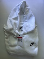 Nike Mens L White Pullover Hoodie Fleece Logo...