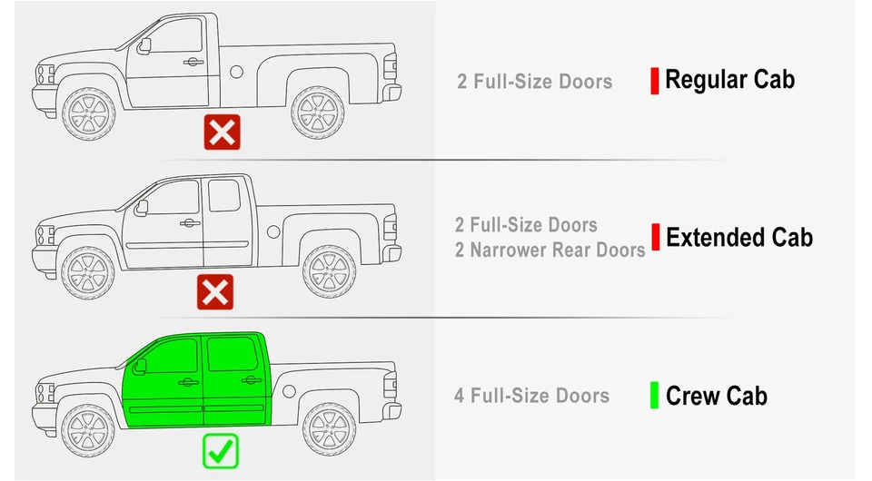 Black Side Step Nerf Bars For 01-07 Chevy Silverado GMC Sierra Crew Cab - Image 2 of 4