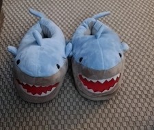 shark Plush Animal Design Slippers Soft unisex with Non Slip Sole UK 39 size 6 