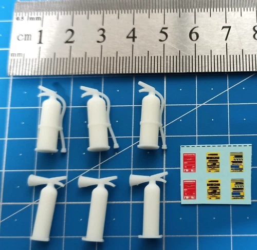 DAN Models 24005 Fire Extinguishers Set 6 pcs Diorama Accessory 1:24