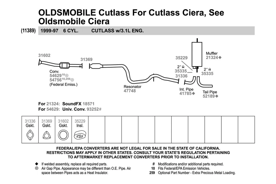 For Toyota Tundra 07-21 Metal w Fiber Core Donut Exhaust Manifold Flange Gasket Foto 3 de 4