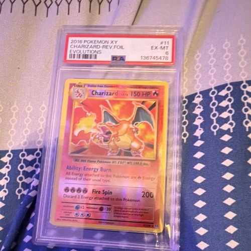 Pokémon Charizard Reverse Holo 11/108 Evolutions 150HP Stage 2 PSA 6 Card