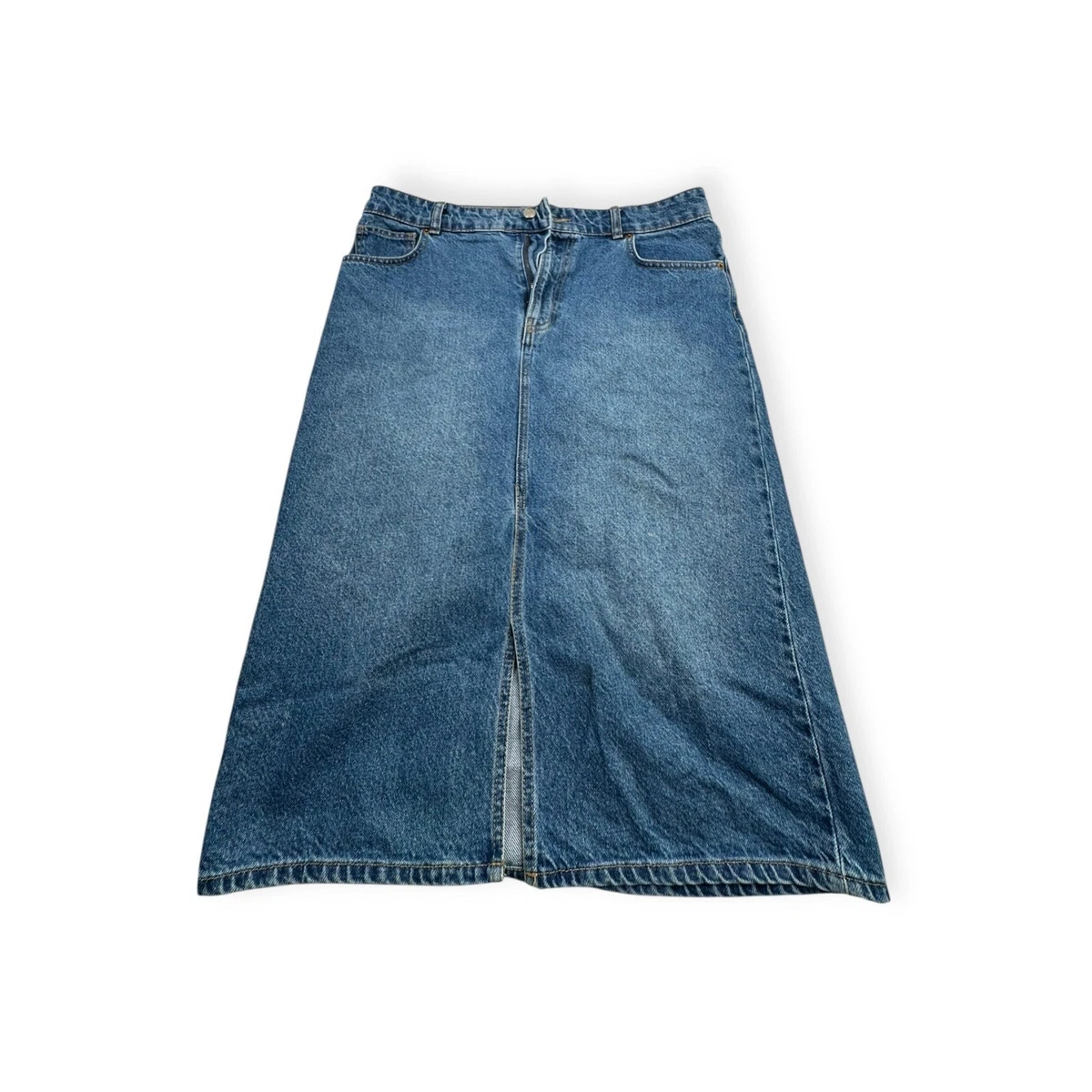 Jupe H&M Femme – Jean Noir Délavé, Fermeture éclair, Mini, Taille 2/XS, Neuve