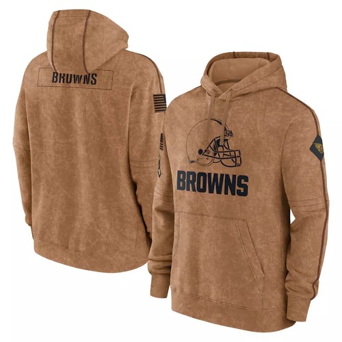 Sudadera con capucha térmica lateral Cleveland Salute to Service marrón 2023 para hombre - Imagen 3 de 5