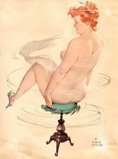 Vintage Hilda Plus Size Girl Reproduction Print 11 x 14  #91 Chair Spinning