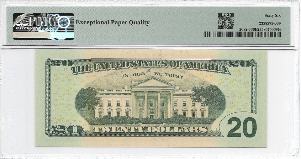2004A $20 KANSAS CITY FRNs. 3 Consecutive PMG GEM Uncirculated 66 EPQ Banknotes. - Image 3 of 4
