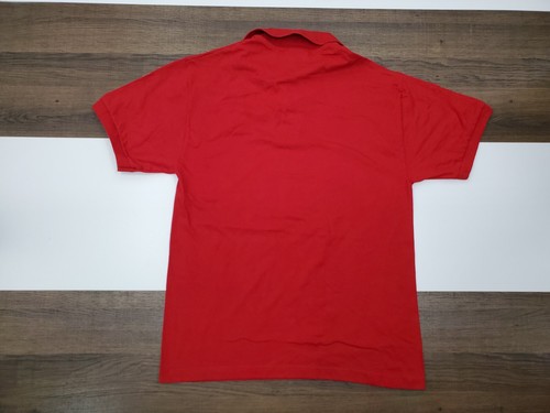 VINTAGE Dayton OH Red Mens Medium Polo Shirt Cox Communications Flag Logo - Picture 7 of 8
