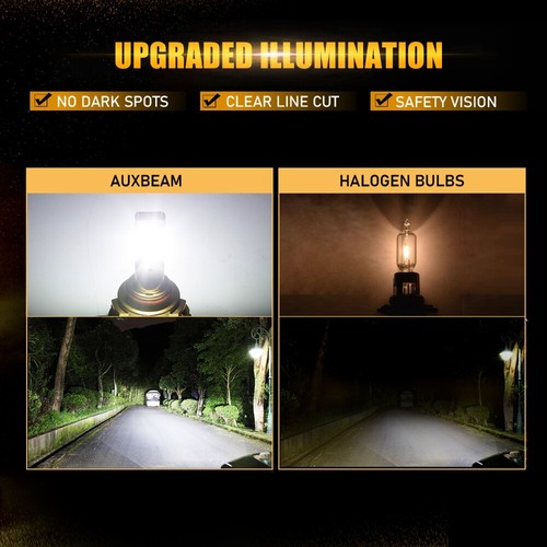 AUXBEAM 9005 9006 Canbus LED Headlights Kit Bulbs 6000K High Low Beam White 70W - Picture 3 of 15