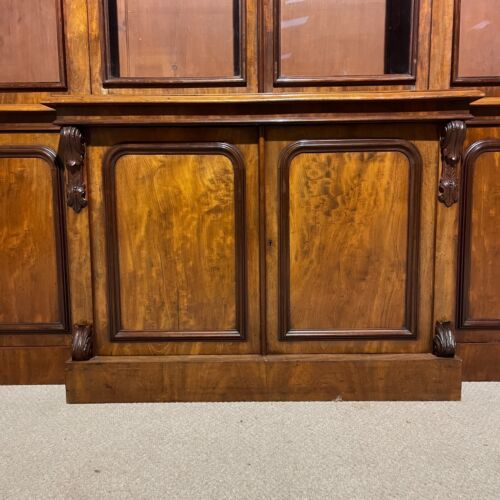 Victorian Large 4 door glazed Mahogany Bookcase with lower storage cupboards - Picture 7 of 9