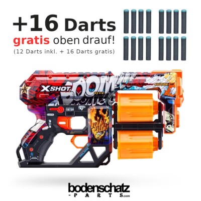 Dart Blaster X-SHOT Skins Dread Boom + 16 Darts gratis